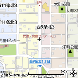 女性・児童センター入口周辺の地図