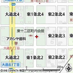 北海道名寄市東１条北3丁目周辺の地図