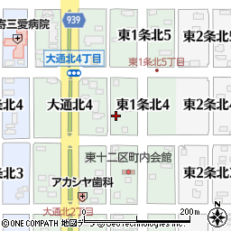 北海道名寄市東１条北4丁目4-1周辺の地図