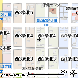 北海道名寄市西２条北4丁目14周辺の地図