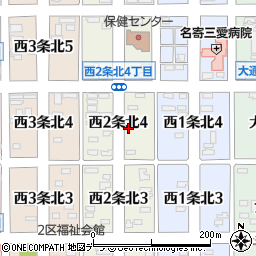 北海道名寄市西２条北4丁目5周辺の地図