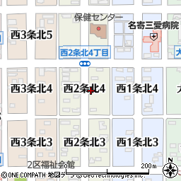北海道名寄市西２条北4丁目周辺の地図