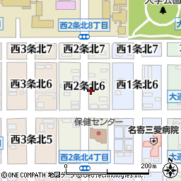 北海道名寄市西２条北6丁目周辺の地図