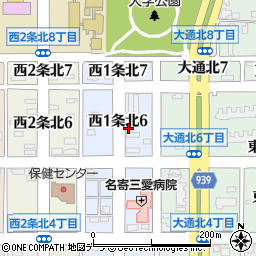 北海道名寄市西１条北6丁目周辺の地図