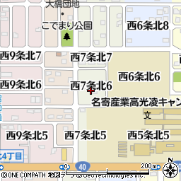 北海道名寄市西７条北6丁目周辺の地図