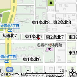 北海道名寄市東１条北7丁目周辺の地図