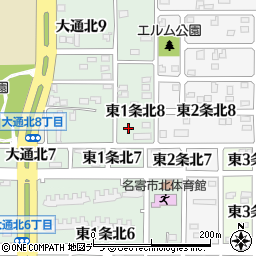 北海道名寄市東１条北8丁目2-50周辺の地図