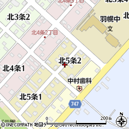 北海道苫前郡羽幌町北５条周辺の地図