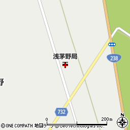浅茅野郵便局周辺の地図