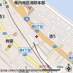 北海道稚内市港周辺の地図