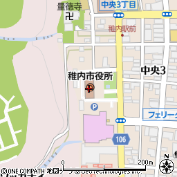稚内市役所周辺の地図
