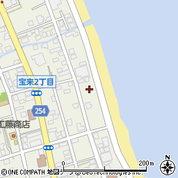 北海道稚内市宝来周辺の地図