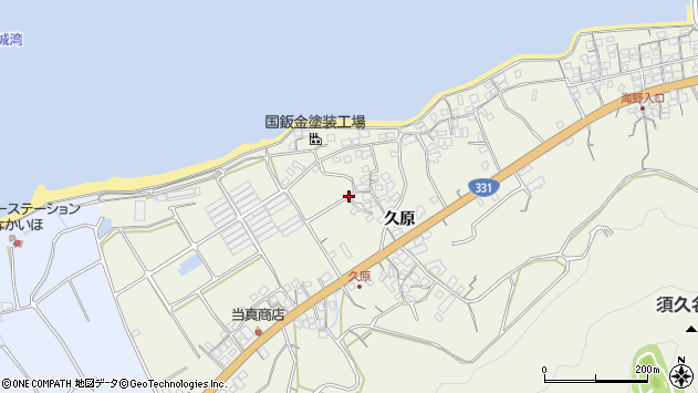 〒901-1505 沖縄県南城市知念久原の地図