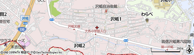 沖縄県浦添市沢岻周辺の地図