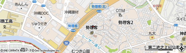 沖縄県浦添市勢理客周辺の地図