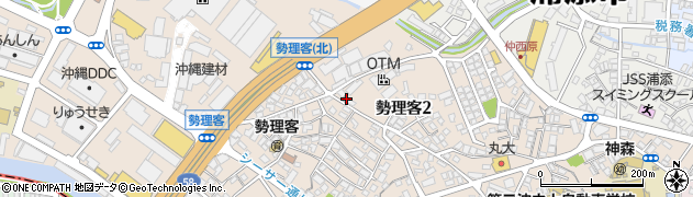 浦添勢理客郵便局周辺の地図