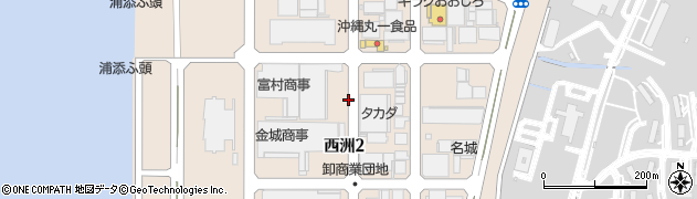 沖縄県浦添市西洲周辺の地図