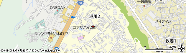 沖縄県浦添市港川2丁目周辺の地図