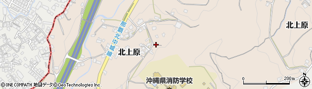 沖縄県中城村（中頭郡）北上原周辺の地図