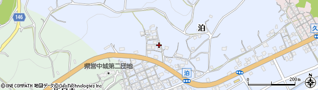 沖縄県中城村（中頭郡）泊周辺の地図