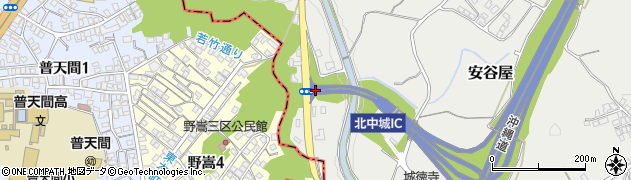 北中城ＩＣ周辺の地図