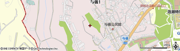 沖縄県沖縄市与儀周辺の地図