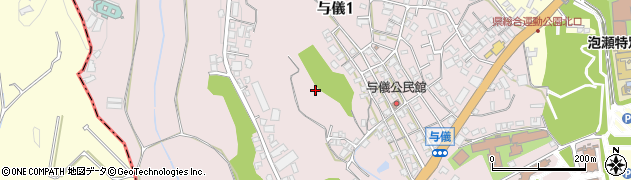 沖縄県沖縄市与儀周辺の地図