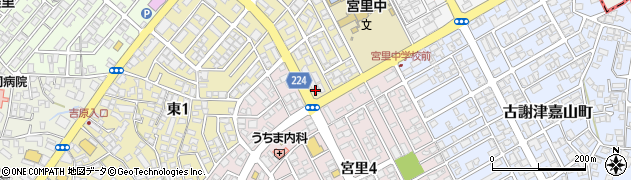 ａｕショップ　宮里中学前周辺の地図