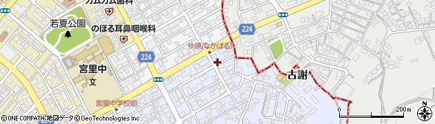 琉球銀行　コザ十字路支店・中部ローンセンタープラス周辺の地図