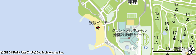残波ビーチ周辺の地図