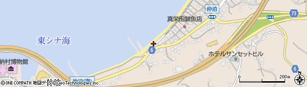 仲泊海産物料理店周辺の地図