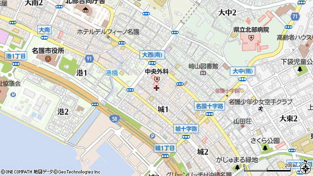 〒905-0013 沖縄県名護市城の地図