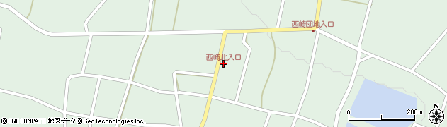 西崎北入口周辺の地図