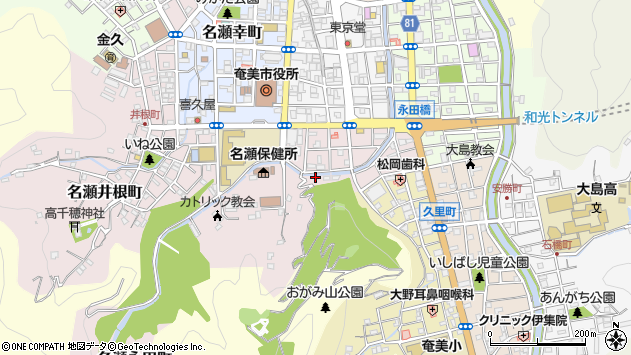 〒894-0023 鹿児島県奄美市名瀬永田町の地図