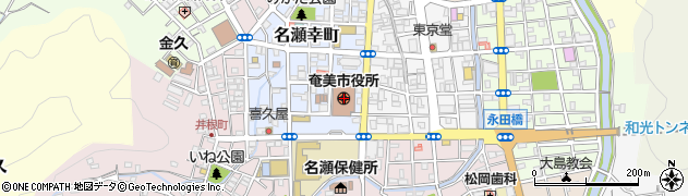 鹿児島県奄美市周辺の地図