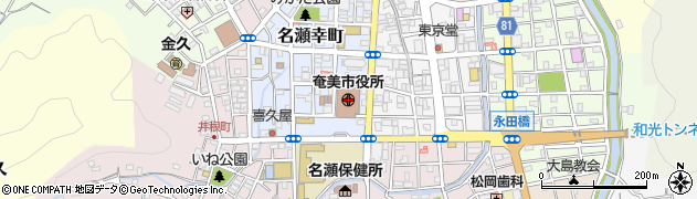 鹿児島県奄美市周辺の地図