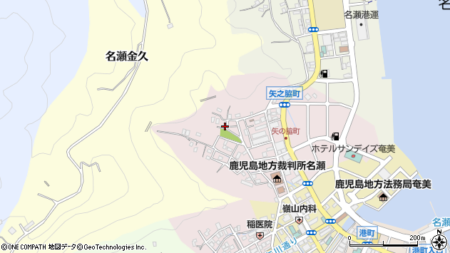 〒894-0033 鹿児島県奄美市名瀬矢之脇町の地図