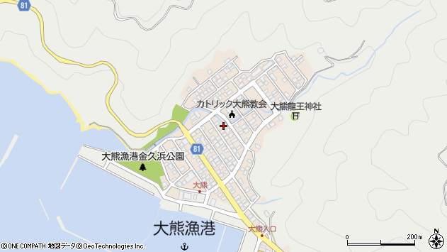 〒894-0009 鹿児島県奄美市名瀬大熊町の地図