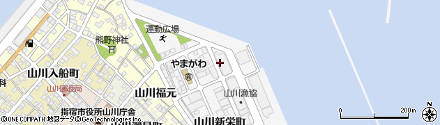 鹿児島県指宿市山川新栄町周辺の地図