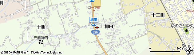 柳田周辺の地図