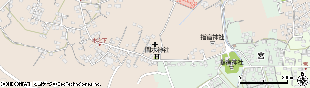 鹿児島県指宿市東方周辺の地図