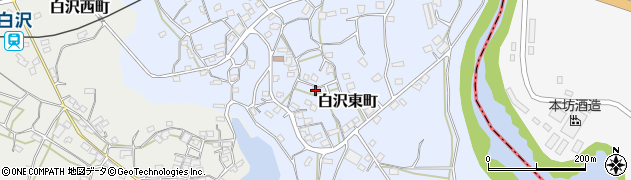 鹿児島県枕崎市白沢東町周辺の地図