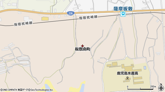 〒898-0083 鹿児島県枕崎市板敷南町の地図