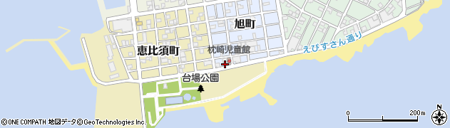 枕崎市児童館周辺の地図