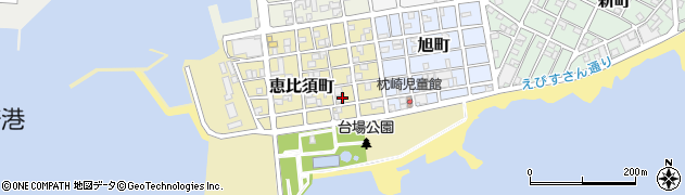 鹿児島県枕崎市恵比須町周辺の地図