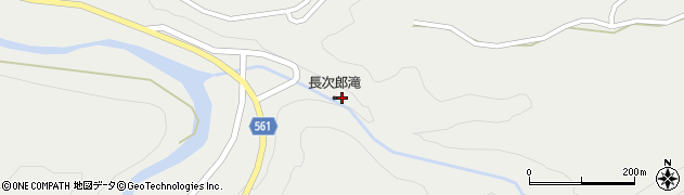 長次郎滝周辺の地図