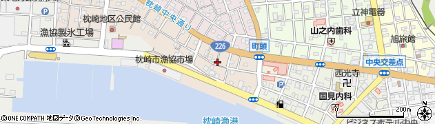鹿児島県枕崎市汐見町周辺の地図