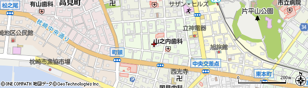 鹿児島県枕崎市西本町周辺の地図