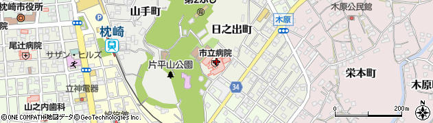 枕崎市立病院周辺の地図