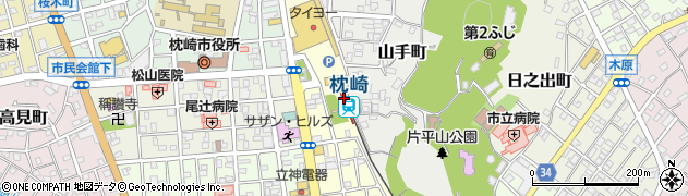 鹿児島県枕崎市周辺の地図
